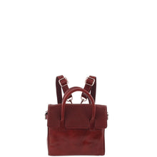 Load image into Gallery viewer, Gabee.com.au-Cobb &amp; Co-GRAZIA  SNAKE EMBOSS LEATHER BACKPACK CONVERTS TO CROSSBODY BAG-RED-Handbag - 4
