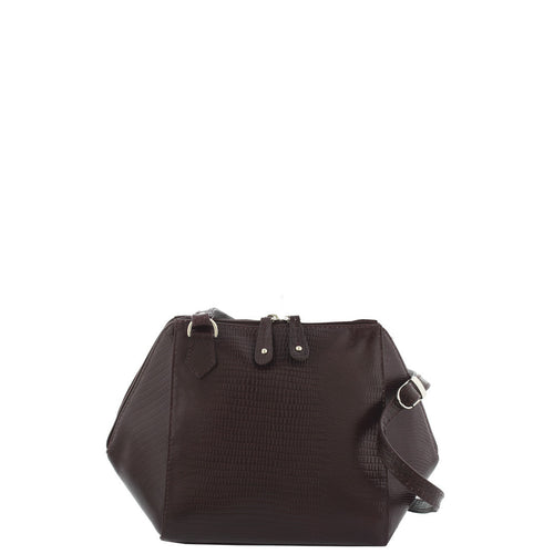 Gabee.com.au-Cobb & Co-JENNA SNAKE EMBOSS LEATHER GEOMETRIC CROSSBODY BAG-PLUM-Crossbody Bag - 1