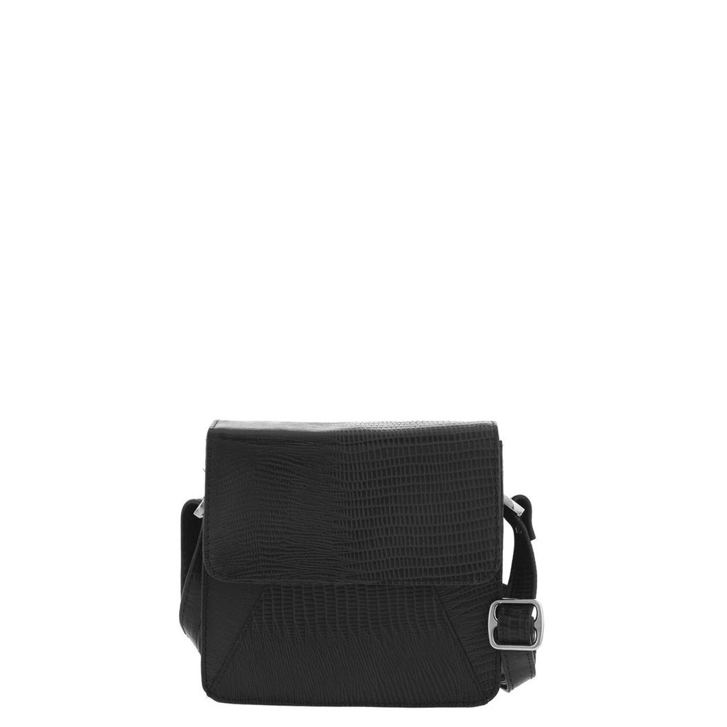 Gabee.com.au-Cobb & Co-JULES SNAKE EMBOSS LEATHER CROSSBODY BAG-BLACK-Crossbody Bag - 2