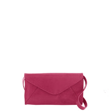 Load image into Gallery viewer, Gabee.com.au-Cobb &amp; Co-KEVA SNAKE EMBOSS LEATHER ENVELOPE CLUTCH-BLUSH-Clutch - 4
