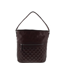 Load image into Gallery viewer, Gabee.com.au-Cobb &amp; Co-SURI LEATHER QUILTED BUCKET BAG-PLUM-Tote - 6
