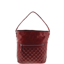 Load image into Gallery viewer, Gabee.com.au-Cobb &amp; Co-SURI LEATHER QUILTED BUCKET BAG-RED-Tote - 5
