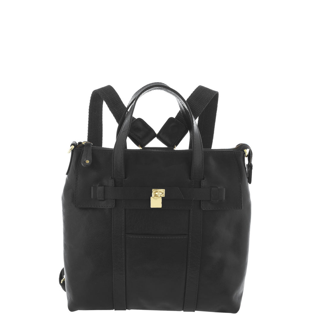 Gabee.com.au-Cobb & Co-PORTIA LEATHER BAG-BLACK-Backpacks - 2