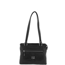 Load image into Gallery viewer, Gabee.com.au-Cobb &amp; Co-SAHARA LEATHER 3 COMPARTMENT SHOULDER BAG-BLACK-Shoulder Bag - 2
