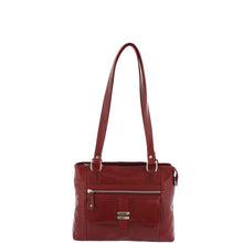 Load image into Gallery viewer, Gabee.com.au-Cobb &amp; Co-SAHARA LEATHER 3 COMPARTMENT SHOULDER BAG-RED-Shoulder Bag - 4
