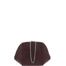 Load image into Gallery viewer, Gabee.com.au-Cobb &amp; Co-VALENTINA SNAKE LEATHER GEOMETRIC CLUTCH-PLUM-Clutch - 5

