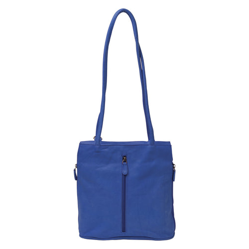 Gabee.com.au-Gabee-ELLIE LEATHER  CONVERTIBLE SHOULDER BAG/ BACKPACK-BLUE-Convertible Bag - 1