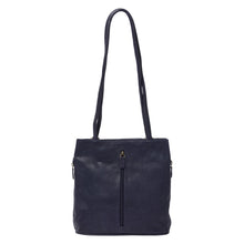 Load image into Gallery viewer, Gabee.com.au-Gabee-ELLIE LEATHER  CONVERTIBLE SHOULDER BAG/ BACKPACK-NAVY-Convertible Bag - 5
