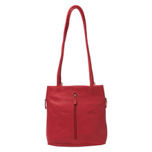 Load image into Gallery viewer, Gabee.com.au-Gabee-ELLIE LEATHER  CONVERTIBLE SHOULDER BAG/ BACKPACK-RED-Convertible Bag - 8
