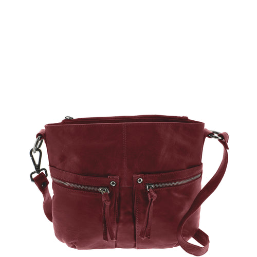 Gabee.com.au-Gabee-YIANA LEATHER SHOULDER/CROSSBODY BAG-RED-Crossbody Bag - 1