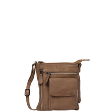 Load image into Gallery viewer, Gabee.com.au-Gabee-CRYSTAL CROSSBODY LEATHER BAG-TAUPE-Crossbody Bag - 3
