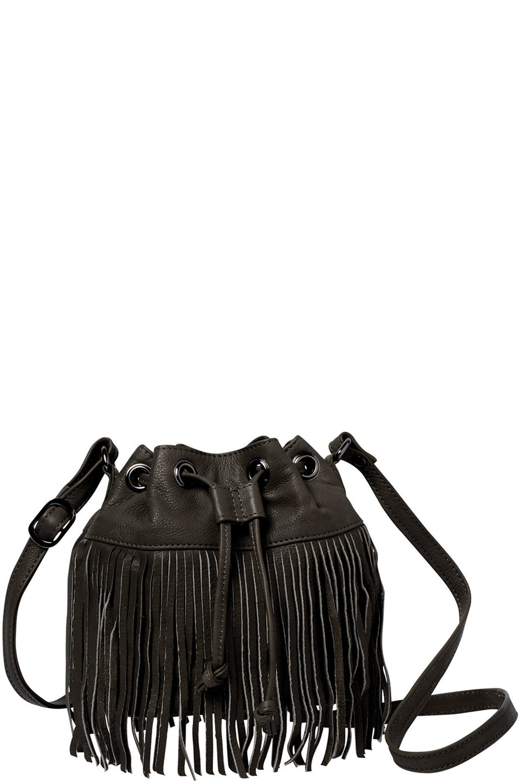 Gabee.com.au-Gabee-RUBY LEATHER DRAWSTRING BAG-BLACK-Crossbody Bag - 2