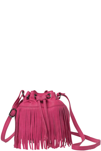 Gabee.com.au-Gabee-RUBY LEATHER DRAWSTRING BAG-FUCHSIA-Crossbody Bag - 1