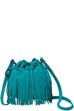 Load image into Gallery viewer, Gabee.com.au-Gabee-RUBY LEATHER DRAWSTRING BAG-TURQUOISE-Crossbody Bag - 7
