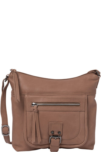 Gabee.com.au-Gabee-ILANA LEATHER CROSSBODY-TAUPE-Crossbody Bag - 1