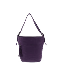 Load image into Gallery viewer, Gabee.com.au-Gabee-KENDALL LEATHER BUCKET BAG-PURPLE-Shoulder Bag - 4
