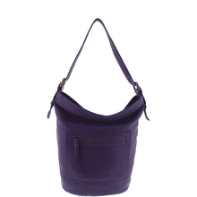 Load image into Gallery viewer, Gabee.com.au-Gabee-SUSAN LEATHER BUCKET BAG-PURPLE-Shoulder Bag - 4
