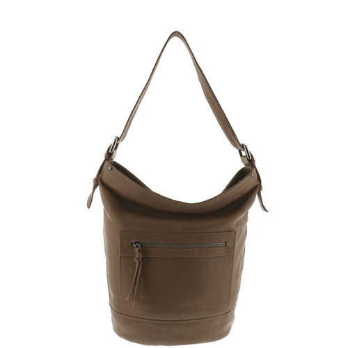 Gabee.com.au-Gabee-SUSAN LEATHER BUCKET BAG-TAUPE-Shoulder Bag - 1
