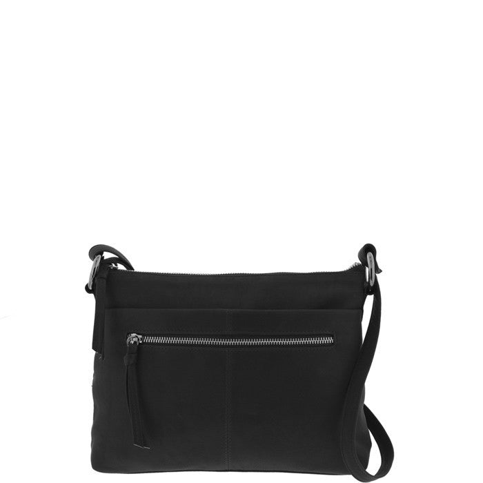 Gabee.com.au-Gabee-ELISA LEATHER CROSSBODY-BLACK-Crossbody Bag - 2