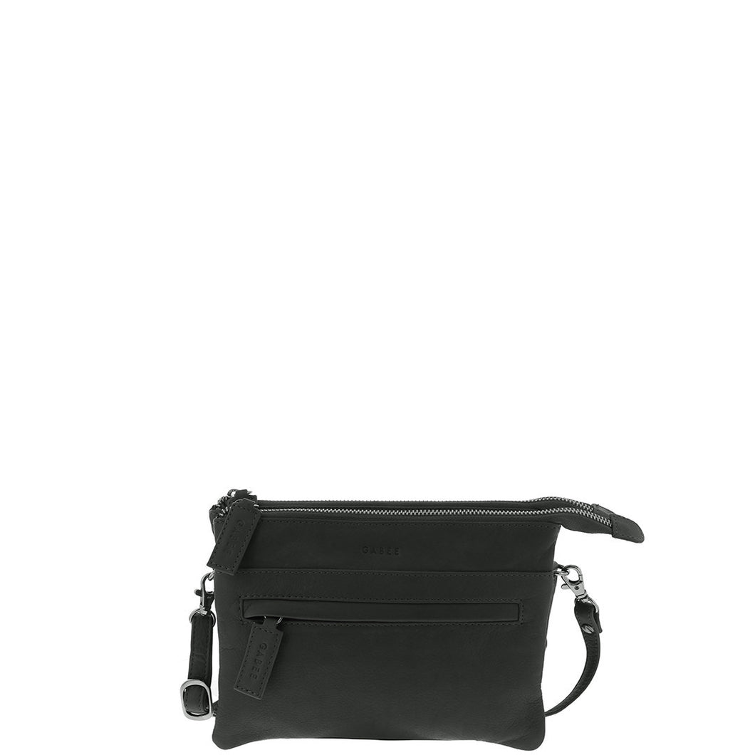 Gabee.com.au-Gabee-SOFT LEATHER CROSSBODY BAG-BLACK-Crossbody Bag - 2