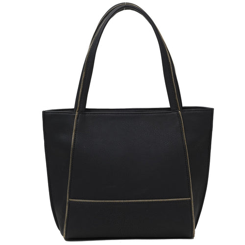 Gabee.com.au-Gabee-ZIP EDGE TOTE-BLACK-Tote