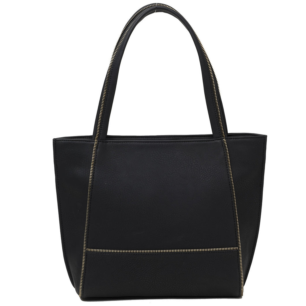 Gabee.com.au-Gabee-ZIP EDGE TOTE-BLACK-Tote